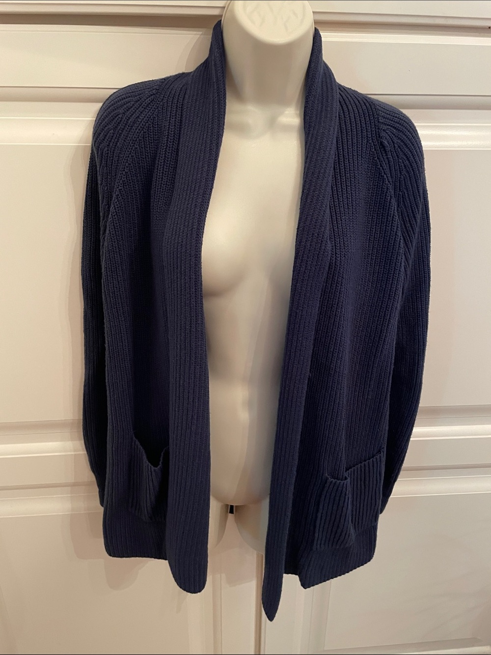 Haven Well Within navy ribbed shawl open cardigan sz xs